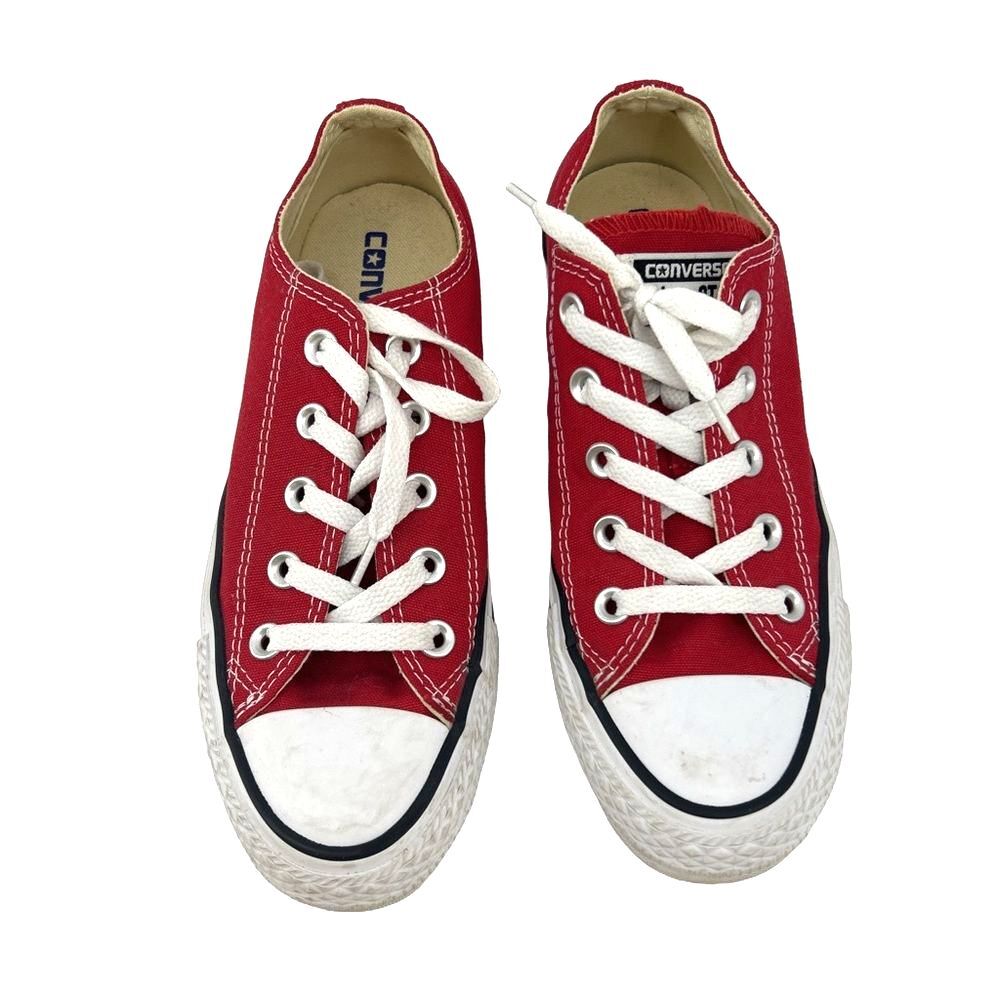 Converse Red and White Canvas Sneakers